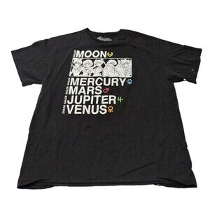 Sailor Moon Inner Senshi Graphic Tee Shirt Black Mens XL Anime Mercury Mars EUC